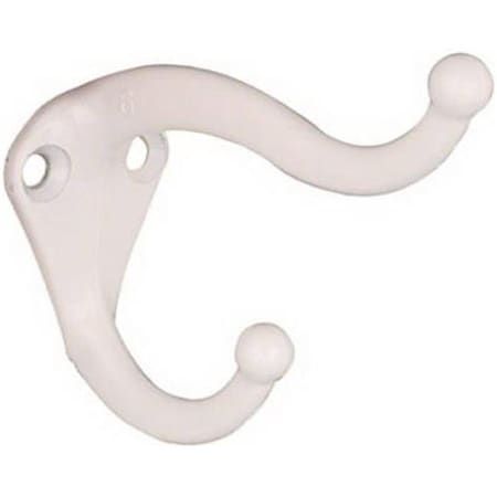 Jensendistributionservices N248-369 Coat & Hat Hook; White; Pack - 2 MI567771